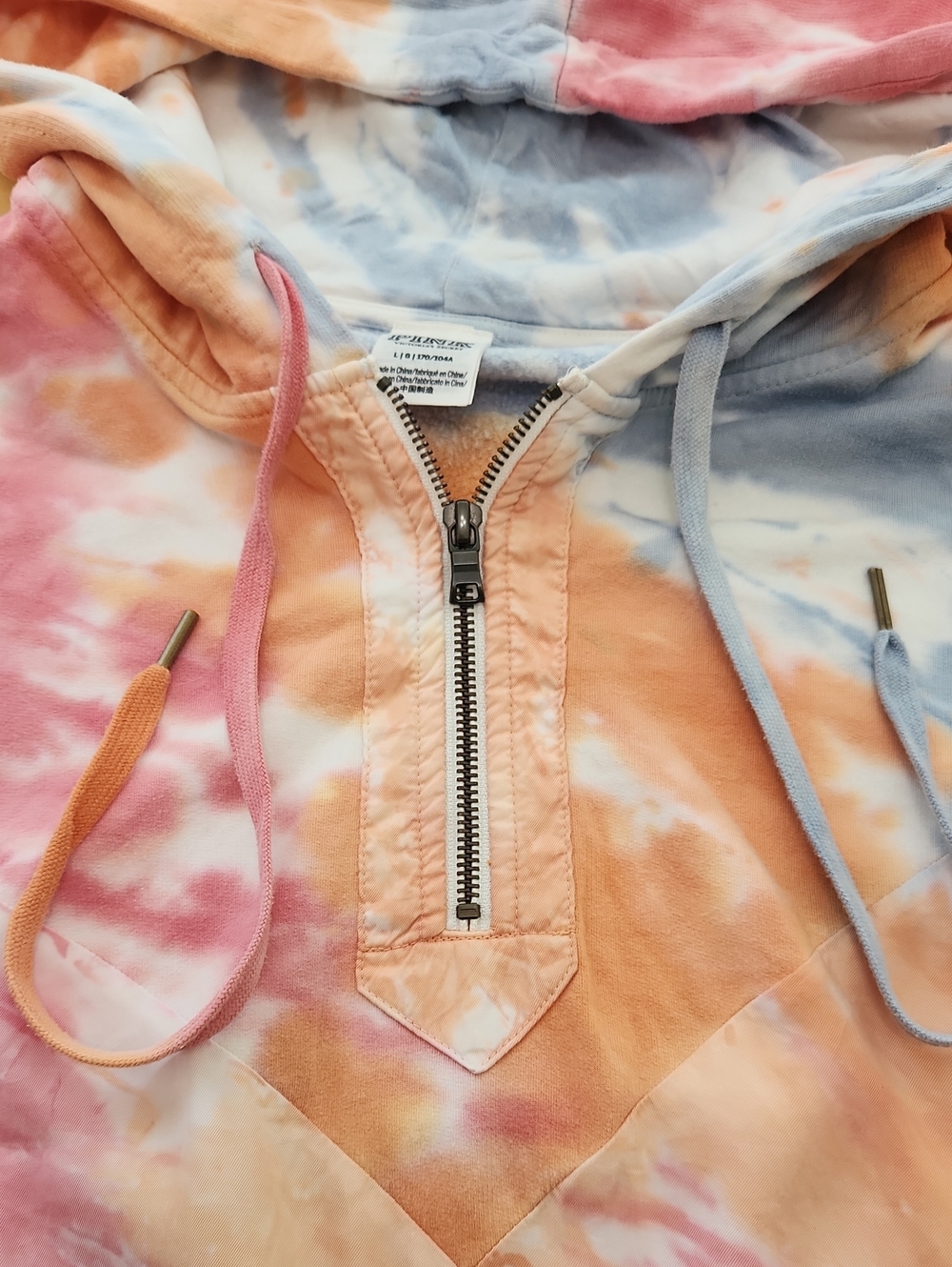 PINK Victoria's Secret Pastel Tie Dye Cropped Batwing Slouchy Hoodie L - Picture 10 of 16